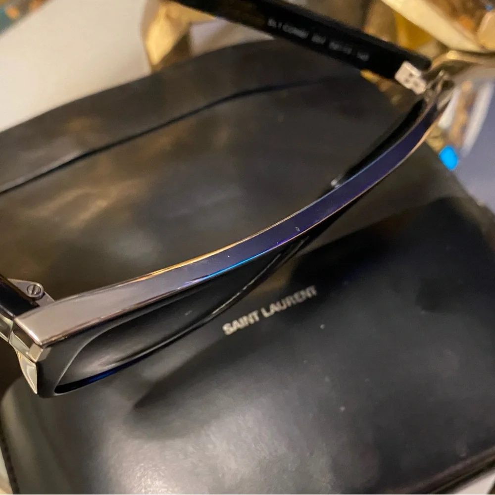 Saint Laurent Eyewear metallic bar sunglasses
